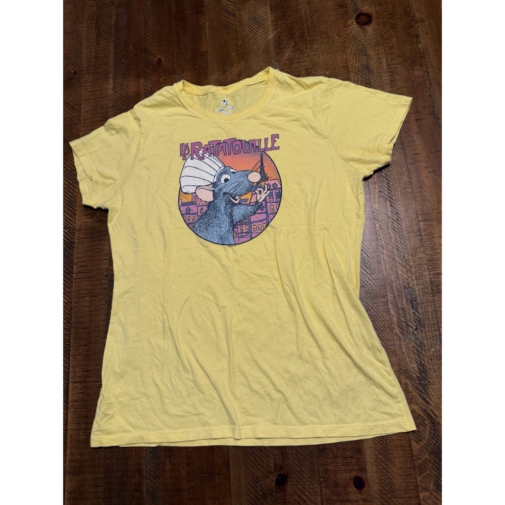 Pixar Ratatouille Remy Disney Yellow  Women's Adult T-Shirt Size Medium